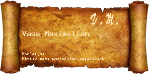 Vass Maximilián névjegykártya