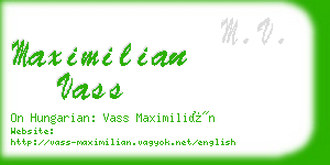 maximilian vass business card
